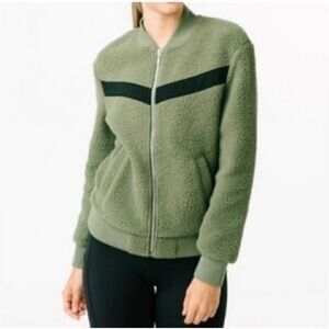 Zyia Active Flying V Fleece Sherpa Bomber Jacket